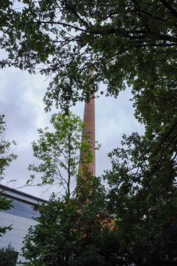 An old water tower with historic architectural style clipart