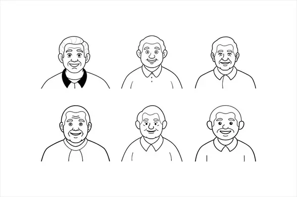 Büyüleyici bir vektör tasarımı. Karikatürde mutlu yaşlı yaşlı bir adam var. Çizgi sanatı dijital projeler, çizimler ve tebrik kartları için mükemmel. Her tasarıma neşeli bir dokunuş eklemek için ideal.