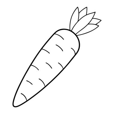 çizgi film doodle havuç beyaz arka plan üzerinde