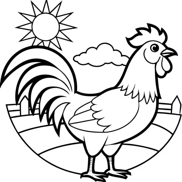 Horozlu ve güneşli sevimli bir kuş.