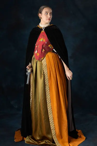 Renaissance Tudor Georgische High Fantasy Vrouw Met Een Geborduurd Lijfje — Stockfoto