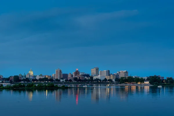 Harrisburg Pennsylvania Temmuz 2022 Harrisburg Capitol Şehir Işıklarının Rengi Güzelliği — Stok fotoğraf