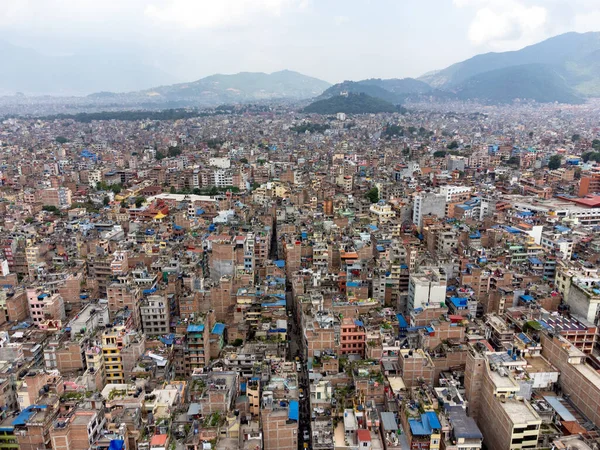 Vzdušný Pohled Město Káthmándú Nepál Oblačného Dne — Stock fotografie