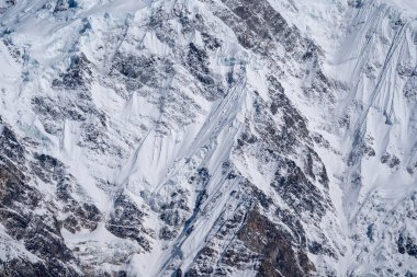Karla kaplı Dağ Tarafı Arkaplan Dokusu.