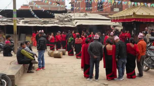 在尼泊尔Bhaktapur举行的Saraswati Puja庆祝活动 — 图库视频影像