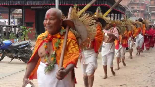 Saraswati Puja Fejringen Bhaktapur Nepal – Stock-video