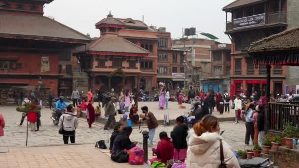 Une Vue Sur Les Activités Qui Déroulent Sur Place Bhaktapur — Video