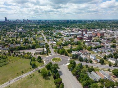 Buffalo New York sokaklarının havadan görünüşü.