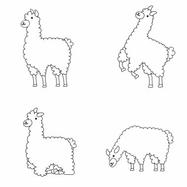 Çizgi sanatı ya da çocuklar için çizgi film alpaka boyama seti. Eğitim programları, boyama kitapları, anaokulu aktiviteleri ve hayvan temalı eğlenceli öğrenme kaynakları için mükemmel..