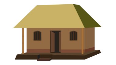 Köy kulübesi vektör tasarımı beyaz arkaplan üzerinde izole Clipart