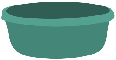 Plastik büyük kase vektör çizimi. Beyaz arka planda izole edilmiş yeşil büyük kase.