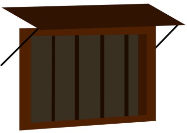 Perspektifli pencere tasarımı. Pencere vektör illüstrasyonu.Dökümlü Asyalı pencere