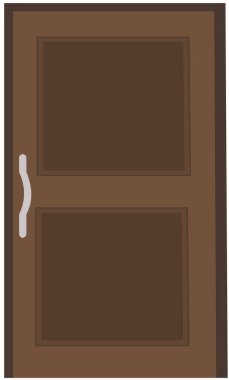 Klasik oda konsepti. Tahta dış giriş. Evin ön kapısı kapalı. Beyaz arka planda izole edilmiş. Kapalı giriş gerçekçi kapı. Kahverengi Tahta Ön Kapı Çizimi. Kapalı Kapı Simgesi.