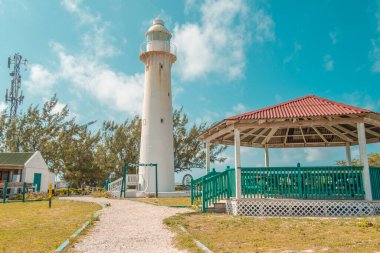 Büyük Türk deniz feneri, Turks ve Caicos - Karayip gezisi sırasında manzara. Yüksek kalite fotoğraf