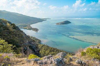 Mauritius 'un en yüksek noktası olan Le Morne Brabant Yürüyüşü sırasında görüntüler. Yüksek kalite fotoğraf