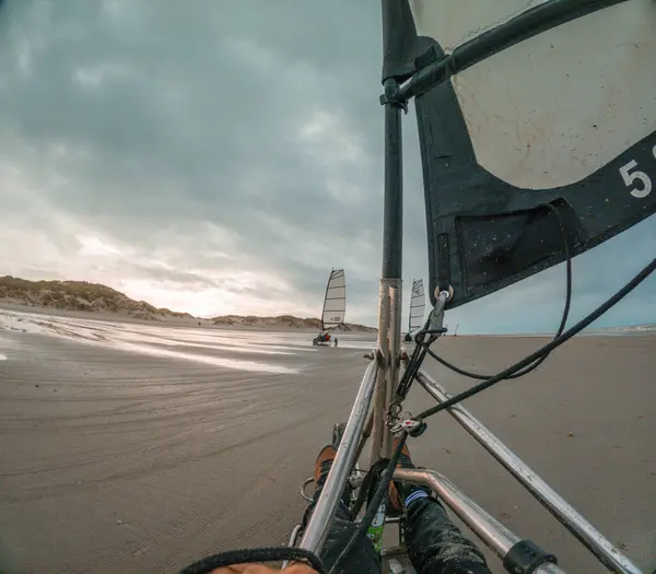 Blokart plajı Wadden Denizi 'ndeki Terschelling adasında Hollanda ya da Hollanda' da. Yüksek kalite fotoğraf