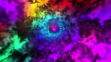 Derin uzay bulut oluşumunu taklit eden bir dizi rengi olan bir nebulanın dijital sanatsal versiyonu.