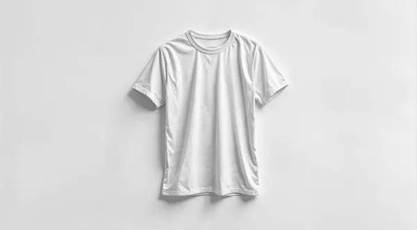 Minimalist Zarif Beyaz T-Shirt Mockup Beyaz. Yüksek kalite fotoğraf