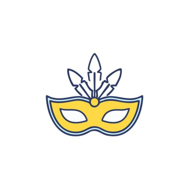 Tüylü Venedik maskesi vektör ikon sanat tasarımı