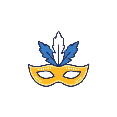 Tüylü Venedik maskesi vektör ikon sanat tasarımı