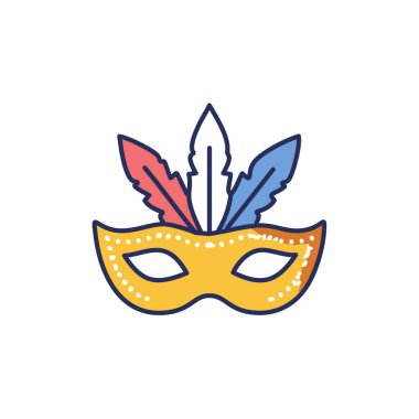 Tüylü Venedik maskesi vektör ikon sanat tasarımı