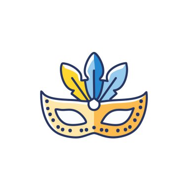 Tüylü Venedik maskesi vektör ikon sanat tasarımı