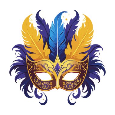 Tüylü Venedik maskesi vektör sanat tasarımı