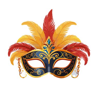 Tüylü Venedik maskesi vektör sanat tasarımı