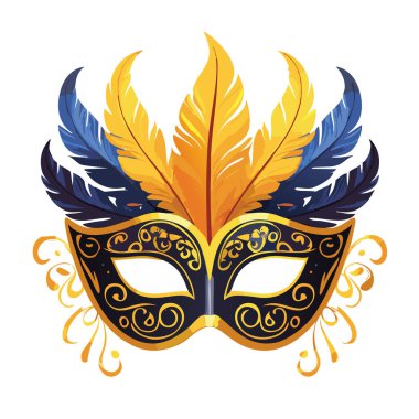 Tüylü Venedik maskesi vektör sanat tasarımı