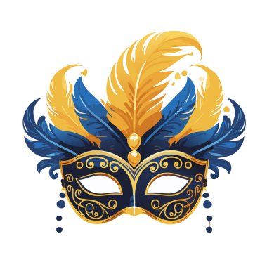 Tüylü Venedik maskesi vektör sanat tasarımı