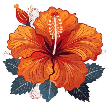 Kırmızı ve turuncu, karmaşık ve detaylı vektör sanat tasarımı.