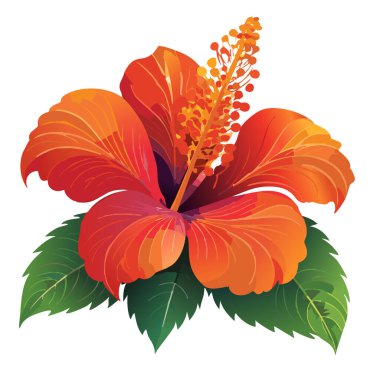 Kırmızı ve turuncu, karmaşık ve detaylı vektör sanat tasarımı.