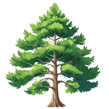 Çam ağacı vektör sanat çizimi tasarımı