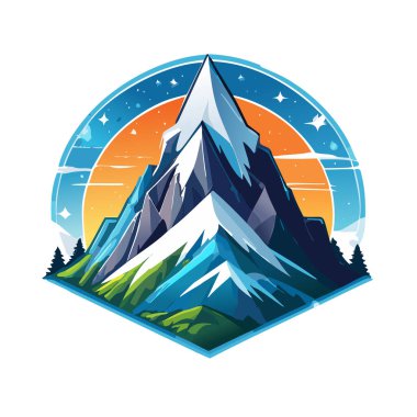 Sihirli dağ modern logo vektör sanat çizimi tasarımı