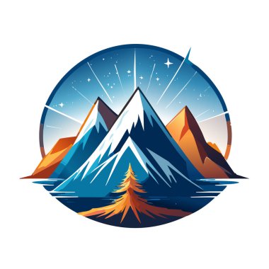 Sihirli dağ modern logo vektör sanat çizimi tasarımı