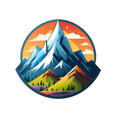 Sihirli dağ modern logo vektör sanat çizimi tasarımı