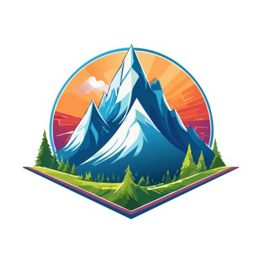 Sihirli dağ modern logo vektör sanat çizimi tasarımı