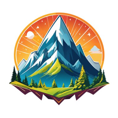 Sihirli dağ modern logo vektör sanat çizimi tasarımı