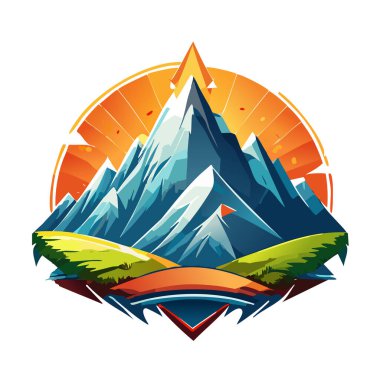 Sihirli dağ modern logo vektör sanat çizimi tasarımı