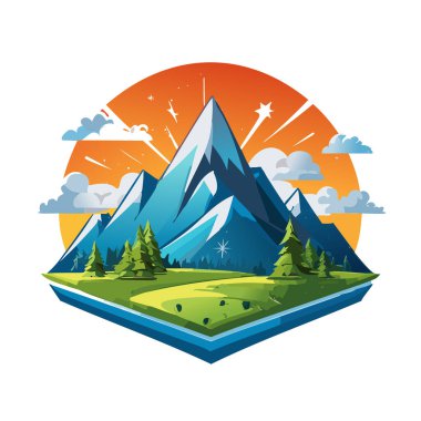 Sihirli dağ modern logo vektör sanat çizimi tasarımı