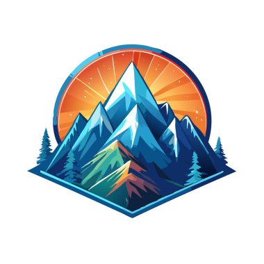 Sihirli dağ modern logo vektör sanat çizimi tasarımı