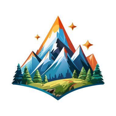 Sihirli dağ modern logo vektör sanat çizimi tasarımı