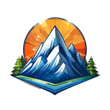 Sihirli dağ modern logo vektör sanat çizimi tasarımı