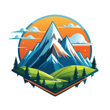 Sihirli dağ modern logo vektör sanat çizimi tasarımı