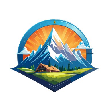 Sihirli dağ modern logo vektör sanat çizimi tasarımı