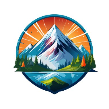 Sihirli dağ modern logo vektör sanat çizimi tasarımı