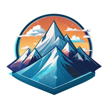 Sihirli dağ modern logo vektör sanat çizimi tasarımı