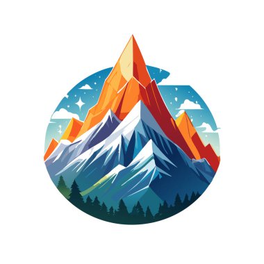 Sihirli dağ modern logo vektör sanat çizimi tasarımı