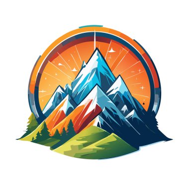 Sihirli dağ modern logo vektör sanat çizimi tasarımı