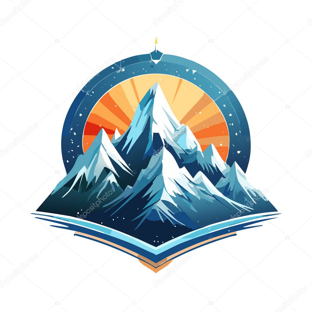 Magical mountain modern logo vector art illustration design